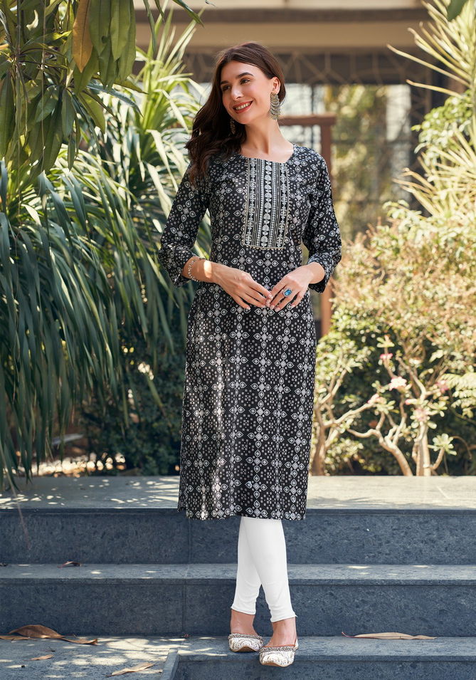 Charming Vol 1 By Vaniska Rayon Foil Printed Kurtis Wholesale Price In Surat